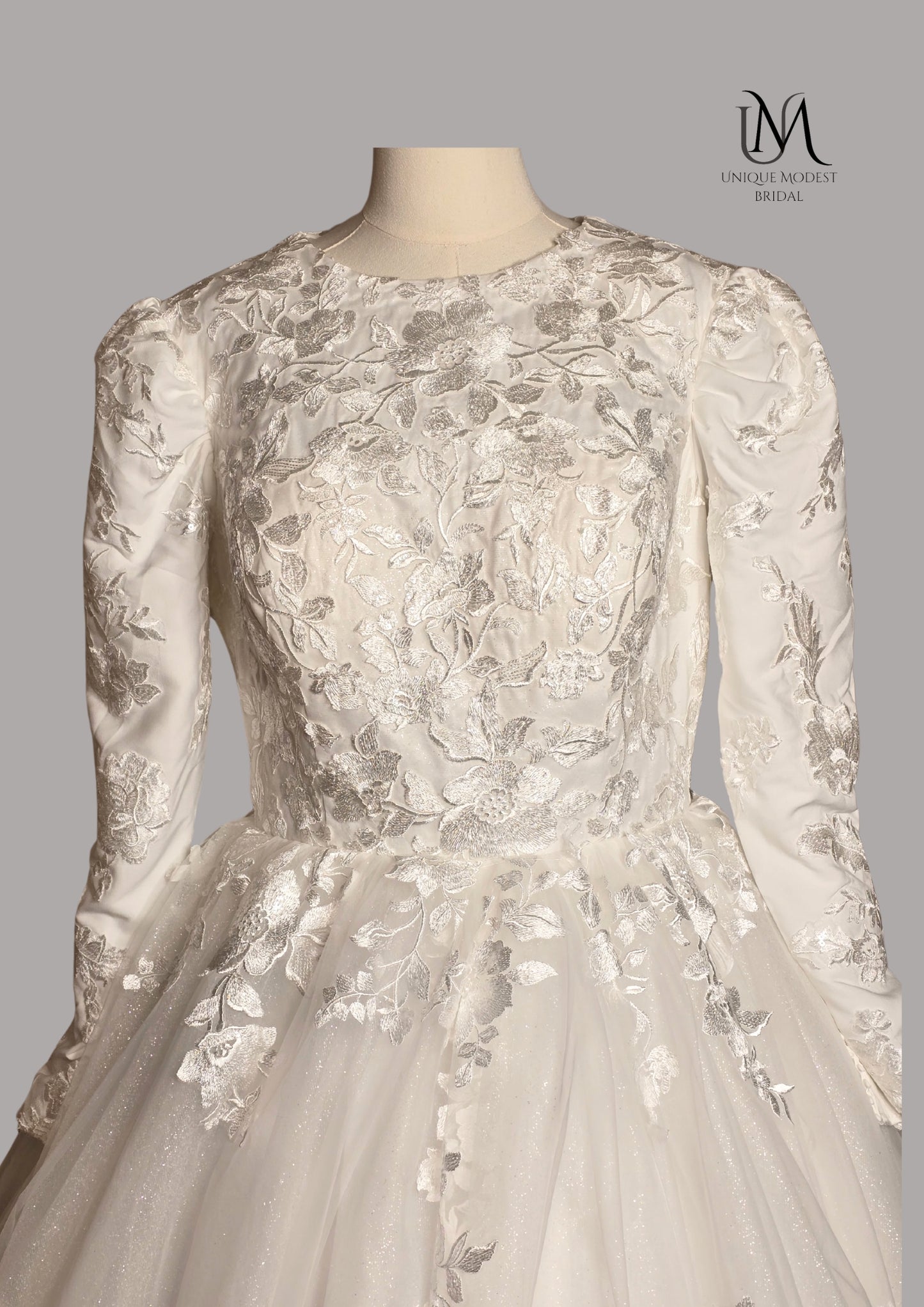 Glamera - Best-Selling A-Line Satin Modest Wedding Dress