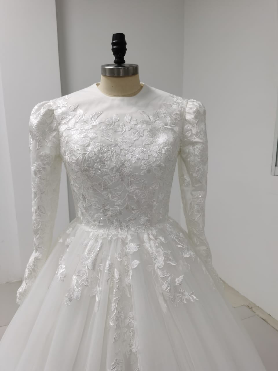 Glamera - Best-Selling A-Line Satin Modest Wedding Dress