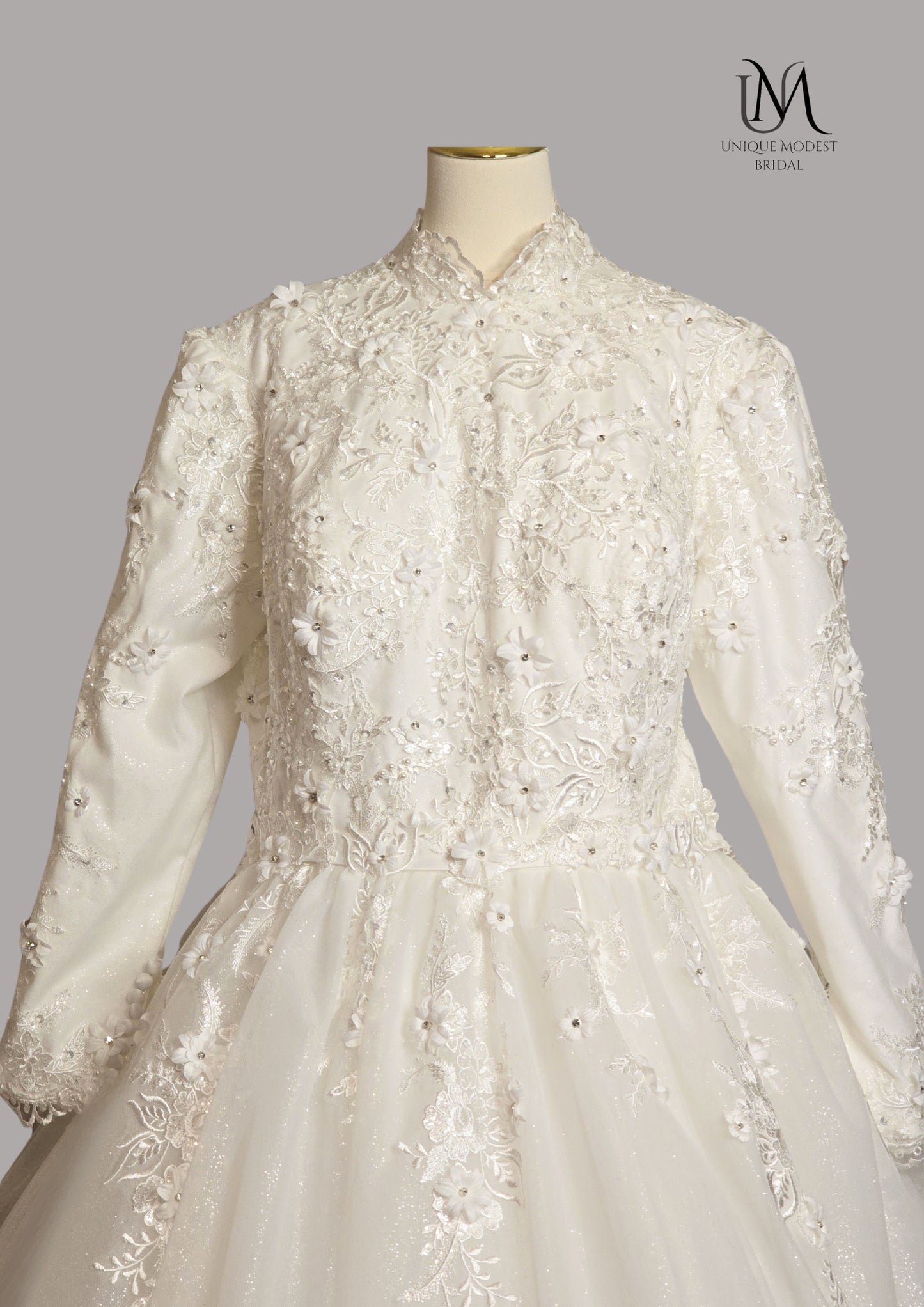 Grace - Elegant A-Line / Ball Gown Modest Wedding Dress
