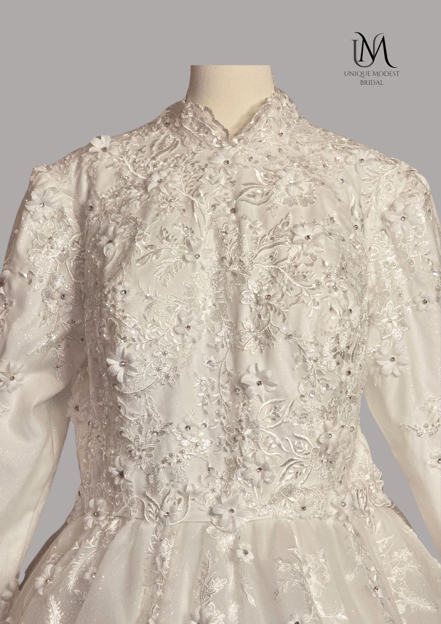 Grace - Elegant A-Line / Ball Gown Modest Wedding Dress