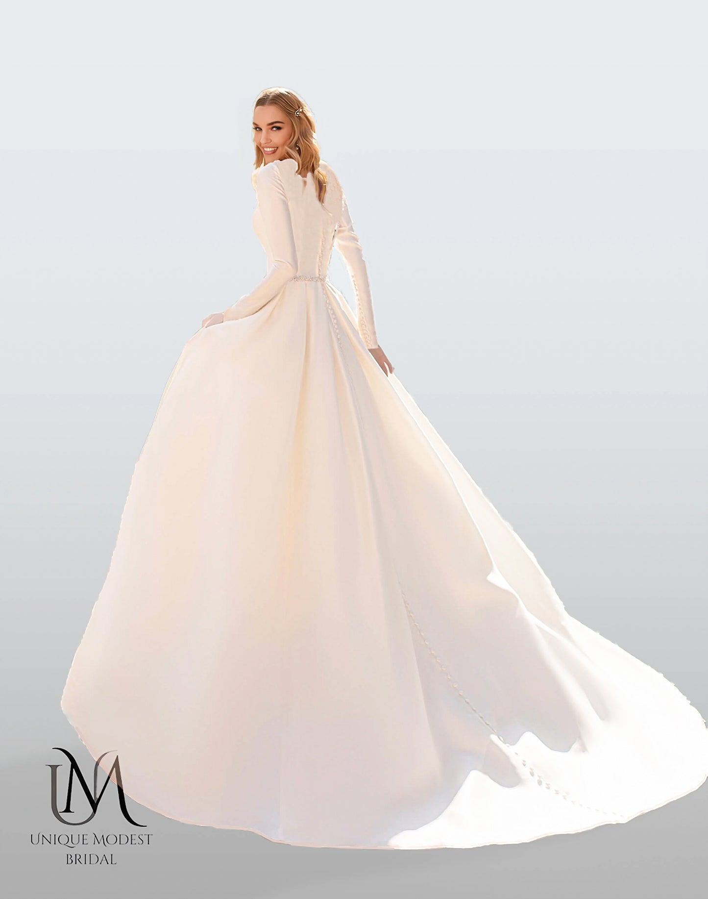 Hadassah - Long Sleeve A-Line Modest Wedding Dress