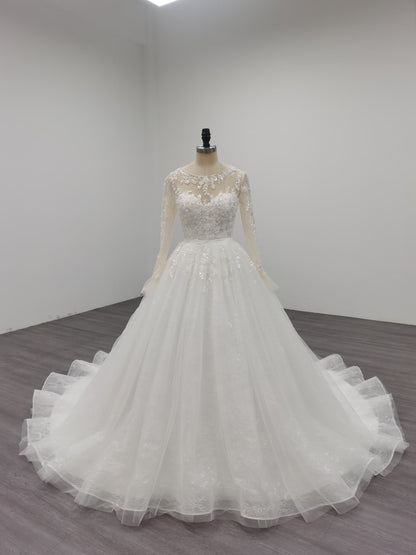 Radiantique - Elegant A-Line / Ball Gown Modest Wedding Dress