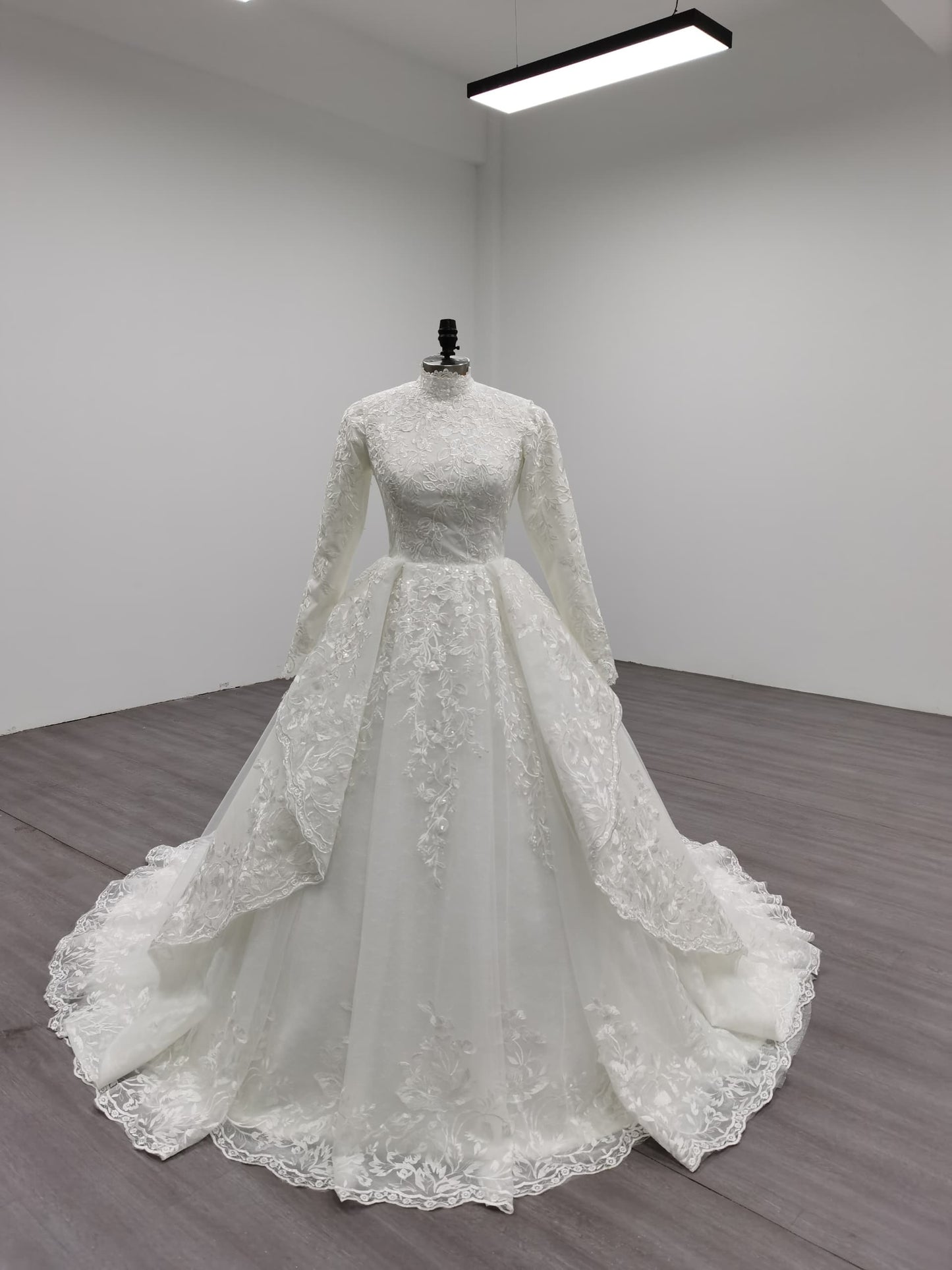 Dorothy - Long Sleeve Satin Modest Wedding Dress