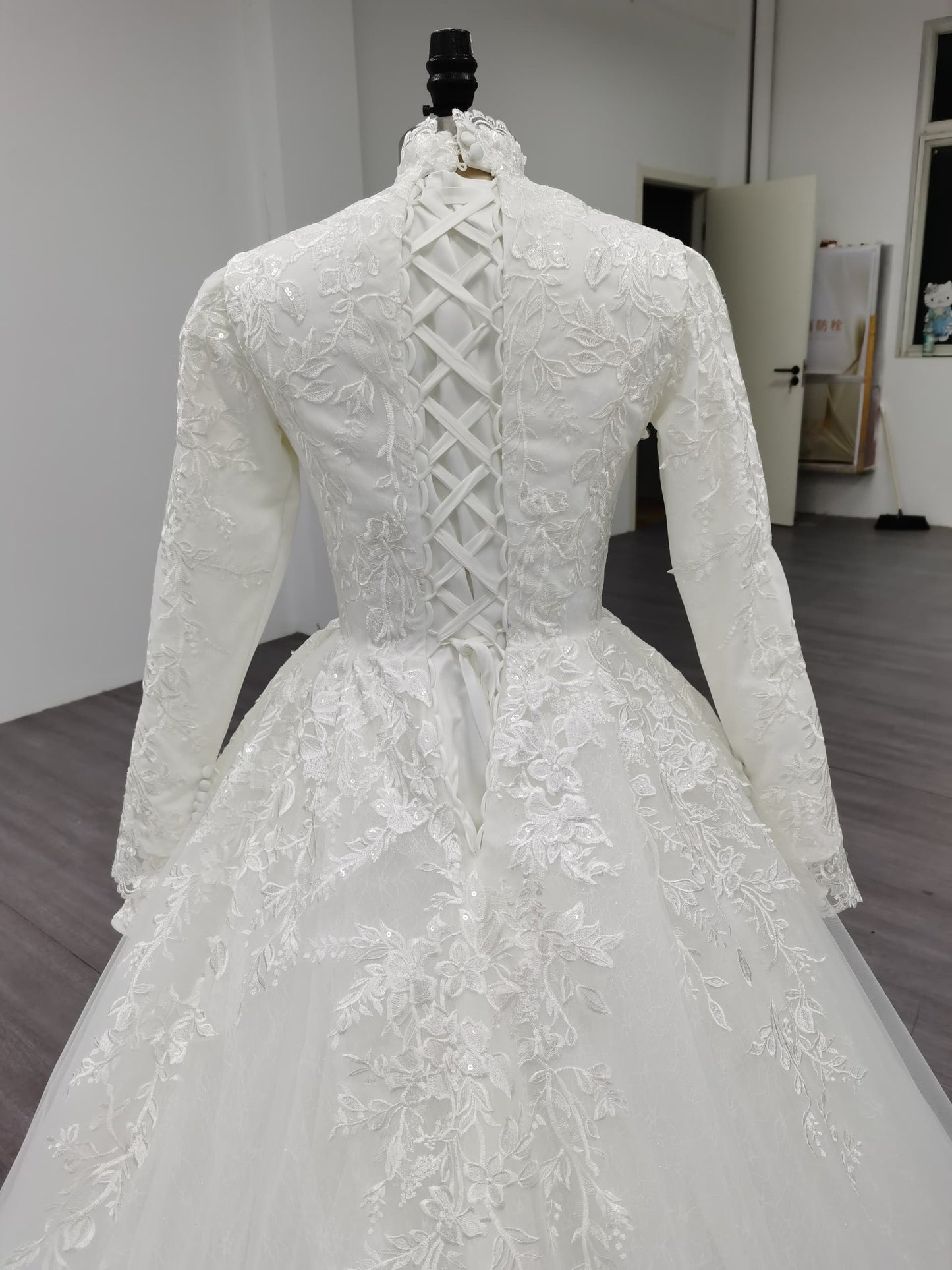 Elegara - Long Sleeve A-Line Modest Wedding Dress