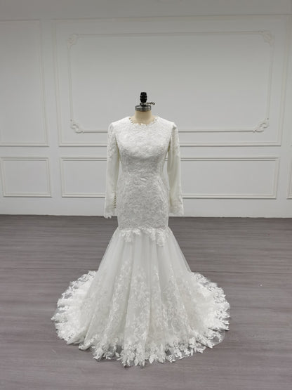 Luxury - Stunning Modest Mermaid Wedding Dress