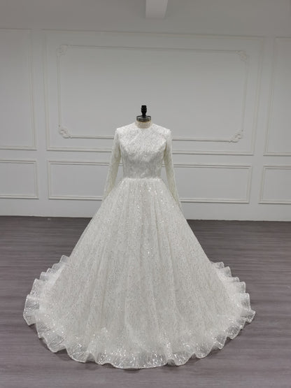 Arabella - Long Sleeve Ballgown Modest Wedding Dress