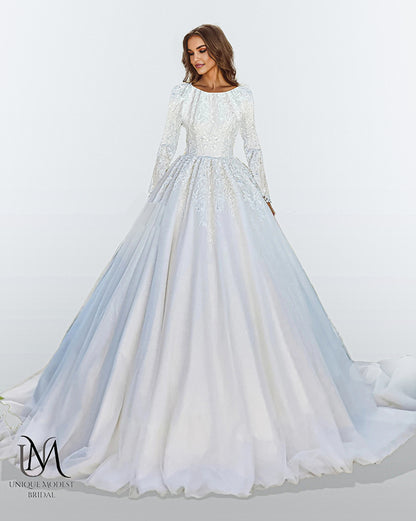 Radiantique - Elegant A-Line / Ball Gown Modest Wedding Dress
