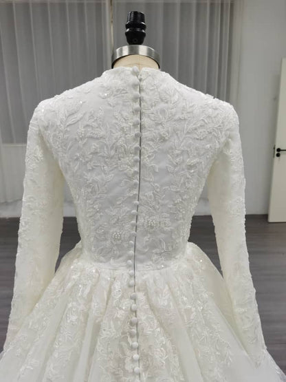 Radiantique - Elegant A-Line / Ball Gown Modest Wedding Dress