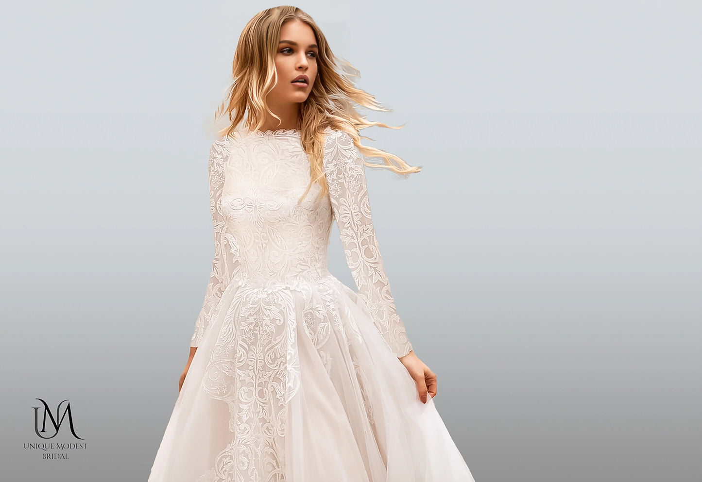 Timelessa - Elegant Satin Modest Wedding Dress