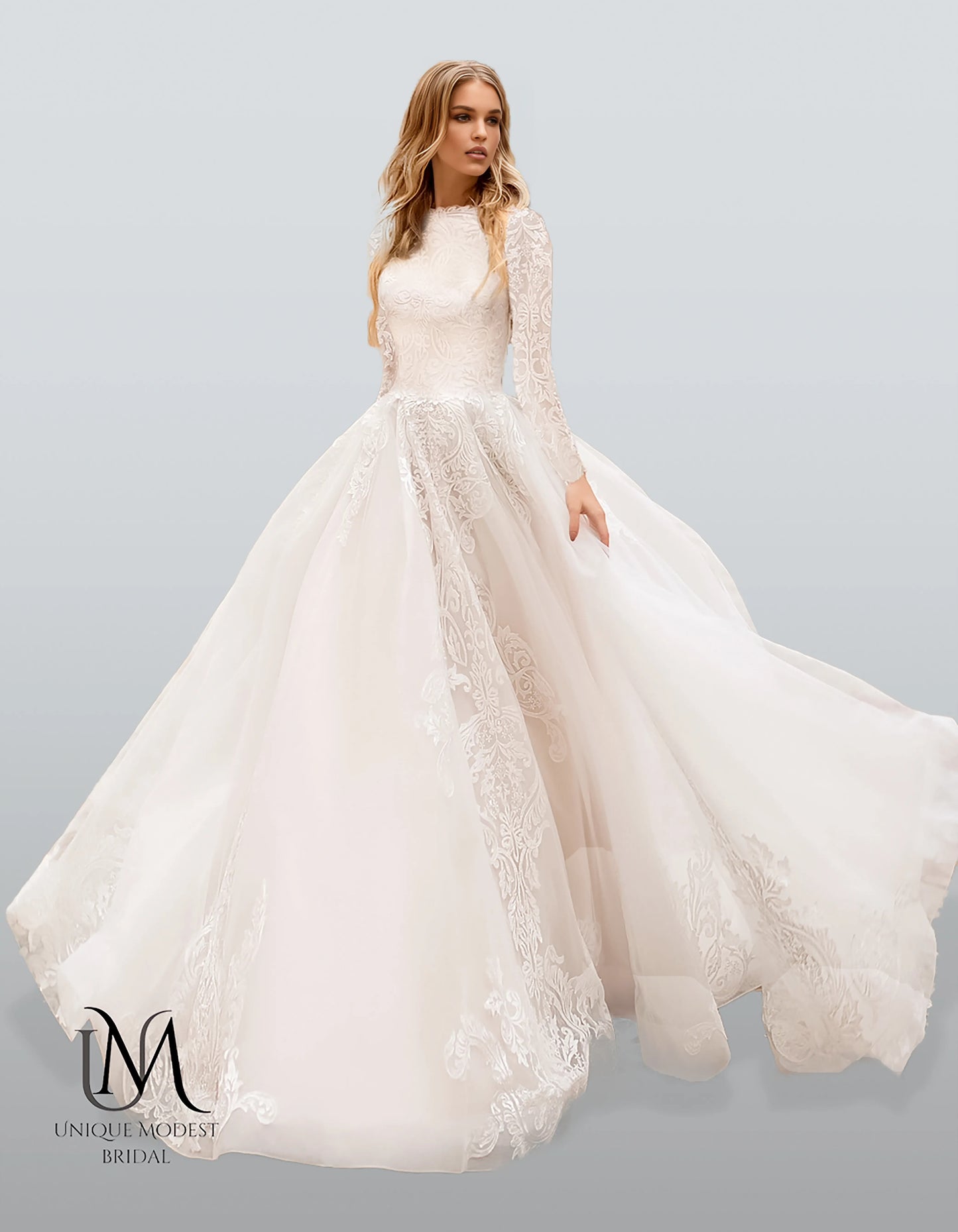 Timelessa - Elegant Satin Modest Wedding Dress