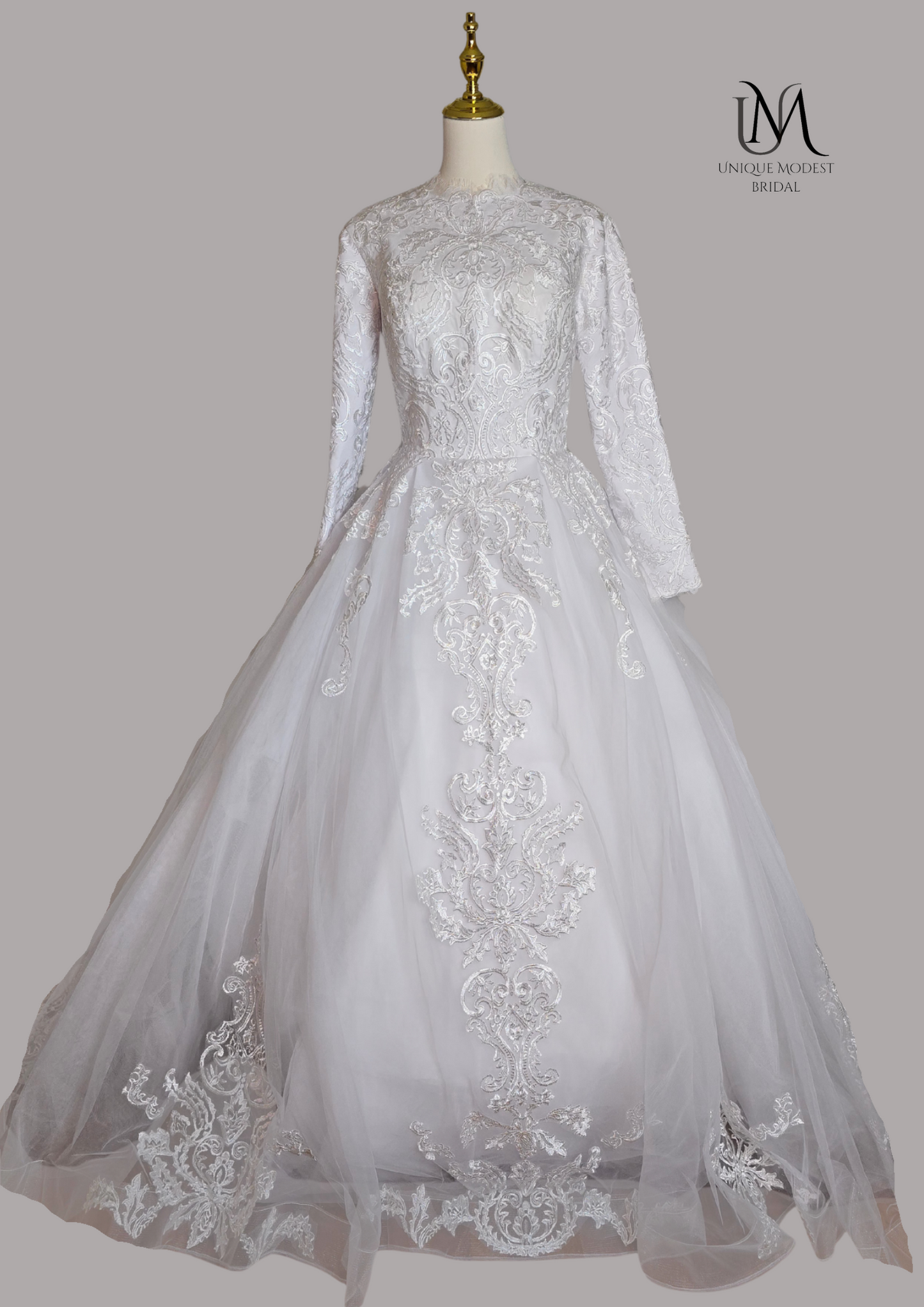 Timelessa - Elegant Satin Modest Wedding Dress