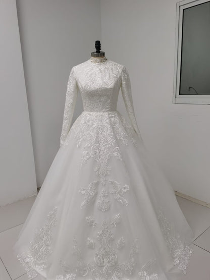 Timelessa - Elegant Satin Modest Wedding Dress