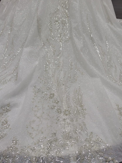 Nova - Stunning Elegant Modest Wedding Dress in Satin and Beadings