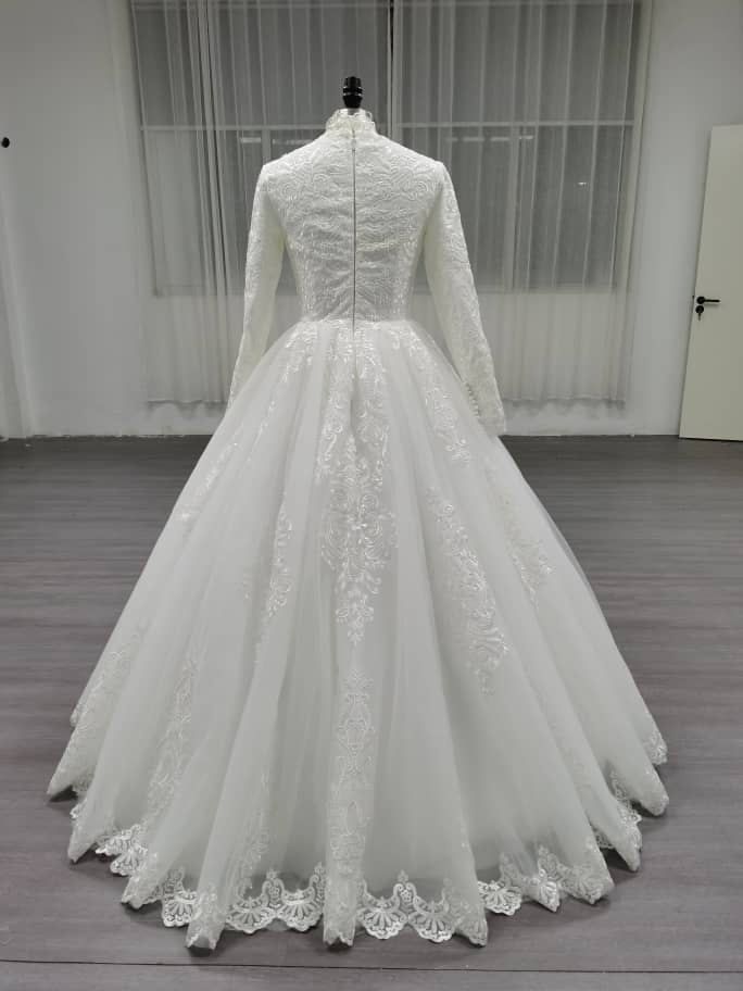 Elegara - Long Sleeve A-Line Modest Wedding Dress