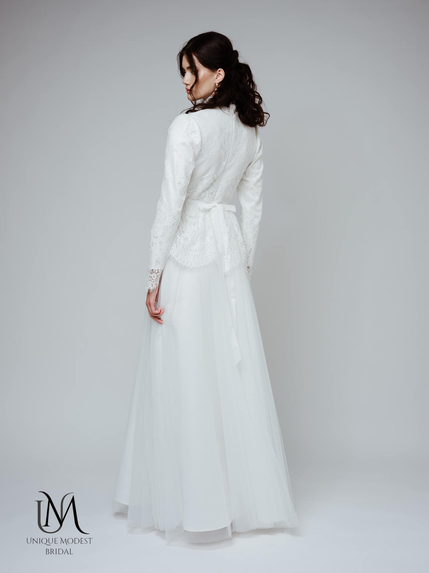 Gem - Long Sleeve Modest Lace Wedding Dress