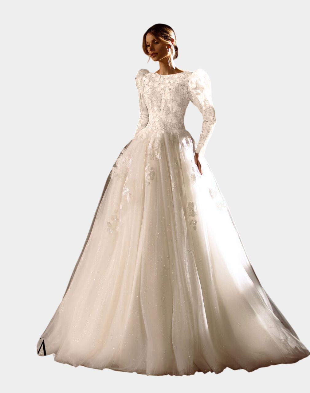 Glamera - Best-Selling A-Line Satin Modest Wedding Dress