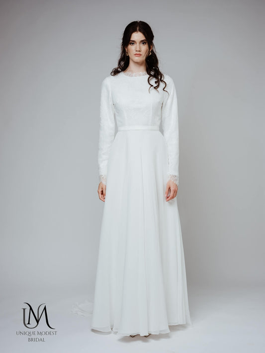 Ivy - Timeless Modest A-Line Wedding Dress