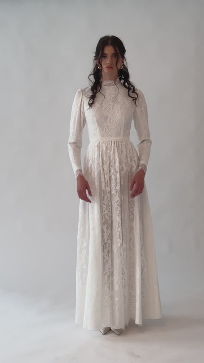 Stella - Elegant Lace Modest Wedding Dress