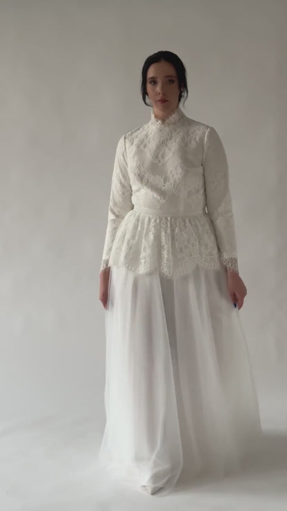 Gem - Modest Lace Plus-Size Wedding Dress