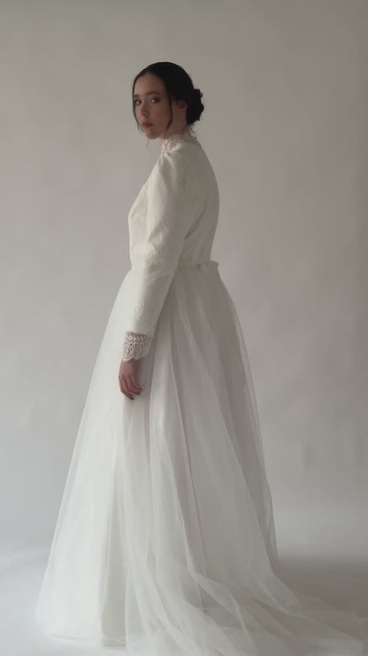 Diamond - Tulle Plus Size Modest Wedding Dress