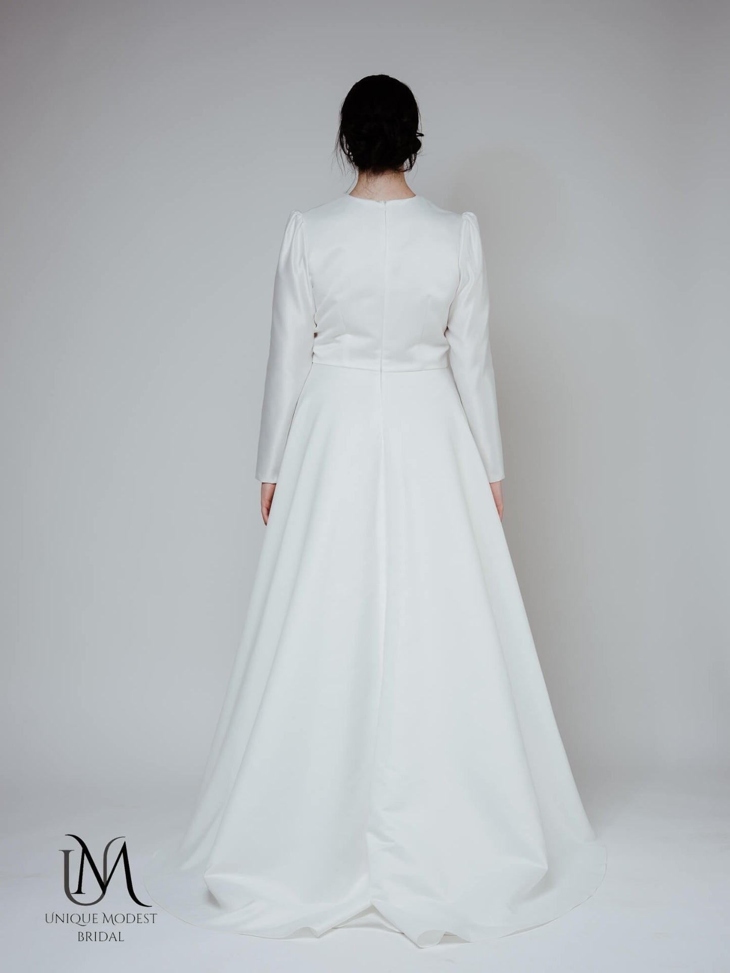 Savana – Modest Plus Size Satin Wedding Dress