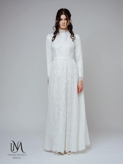 Stella - Elegant Lace Modest Wedding Dress